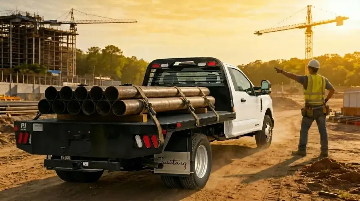 Construction site materials being delivered by FERO