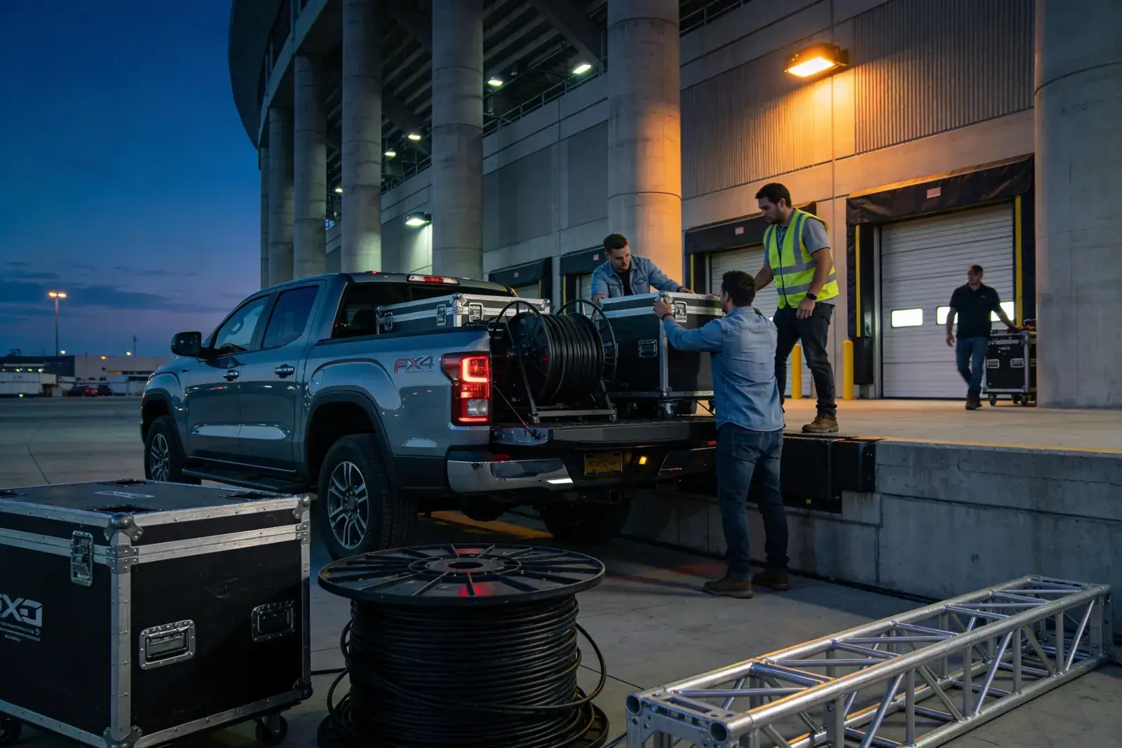 Event and hospitality logistics, venue loading dock delivery