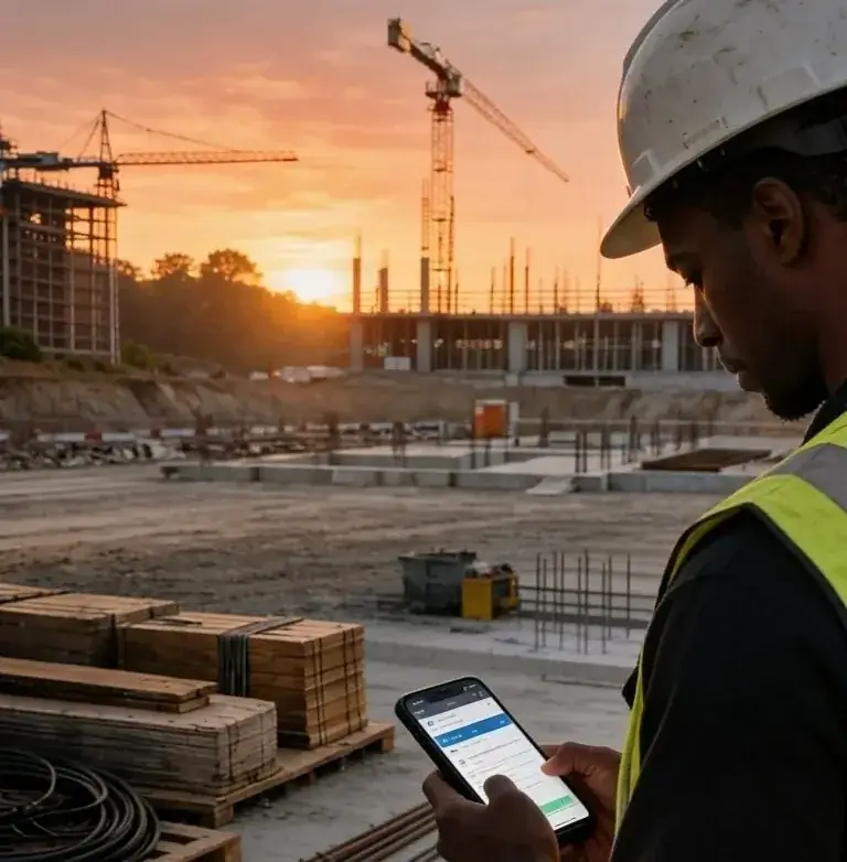 Construction manager scheduling a load with the FERO App