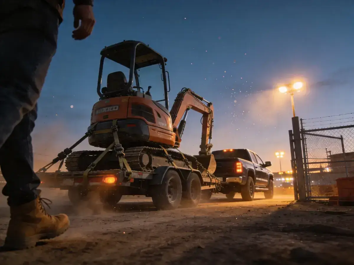 Construction equipment hauled by FERO Haulers