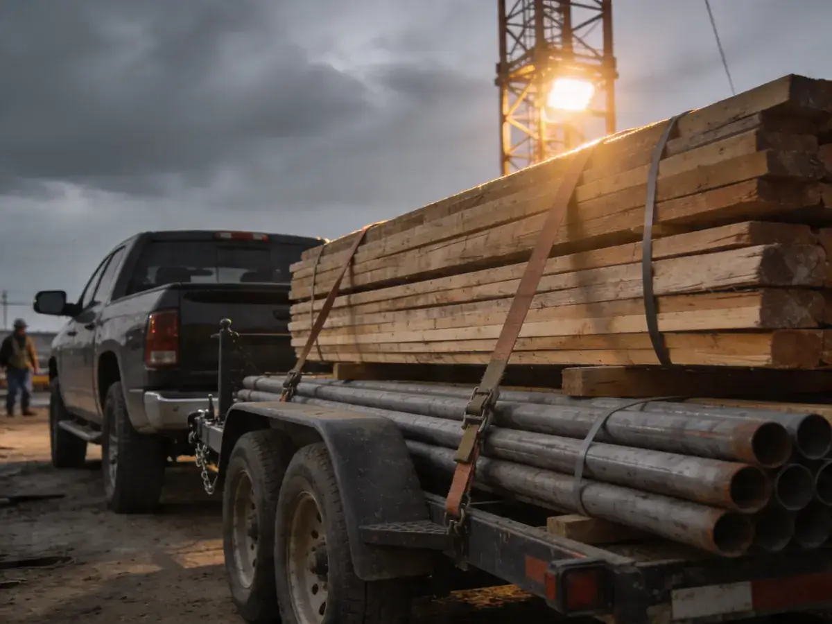 Lumber pipe and materials hauled to jobsites